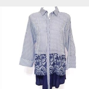 Women's Stripe Tunic 1x Ravi Khosla